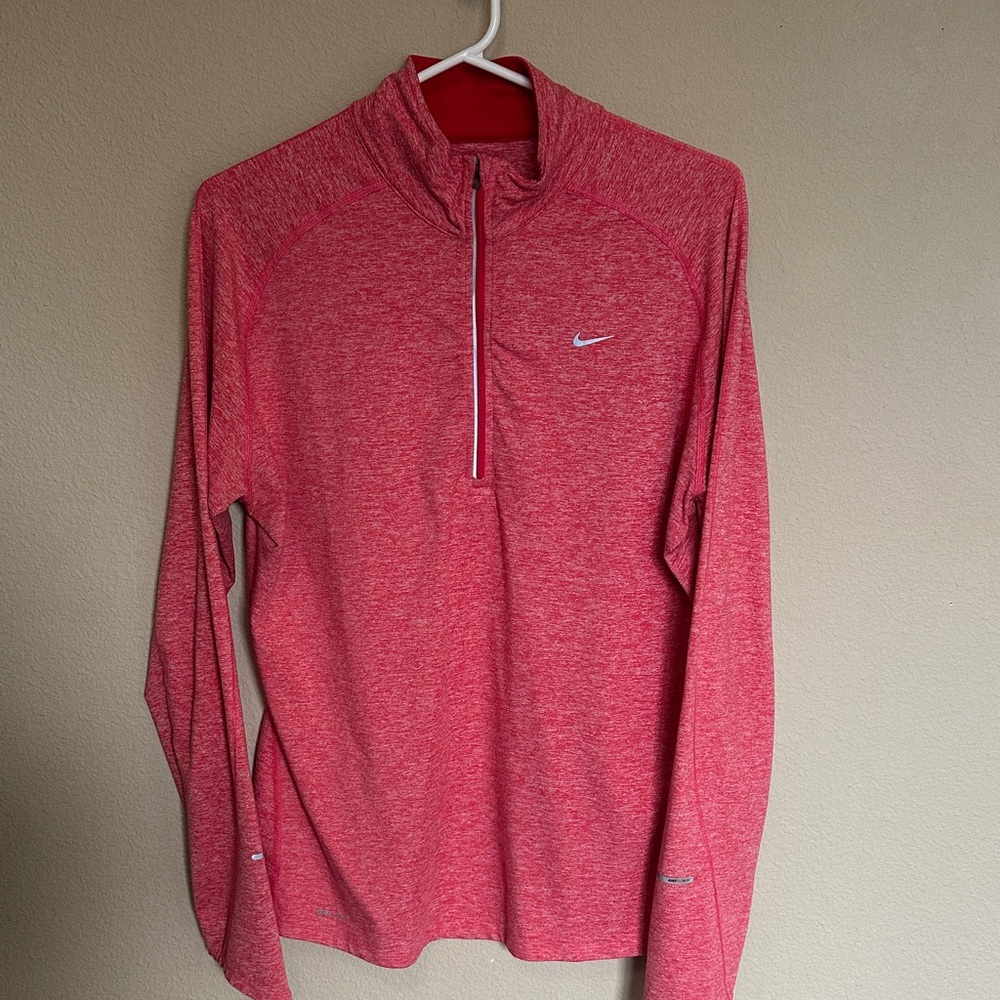 Nike Heathered Red Half-Zip Pullover
